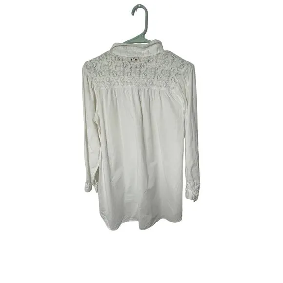 Victoria Secret Gold Label Vintage Victorian Long Sleeve Button Up Nightgown M