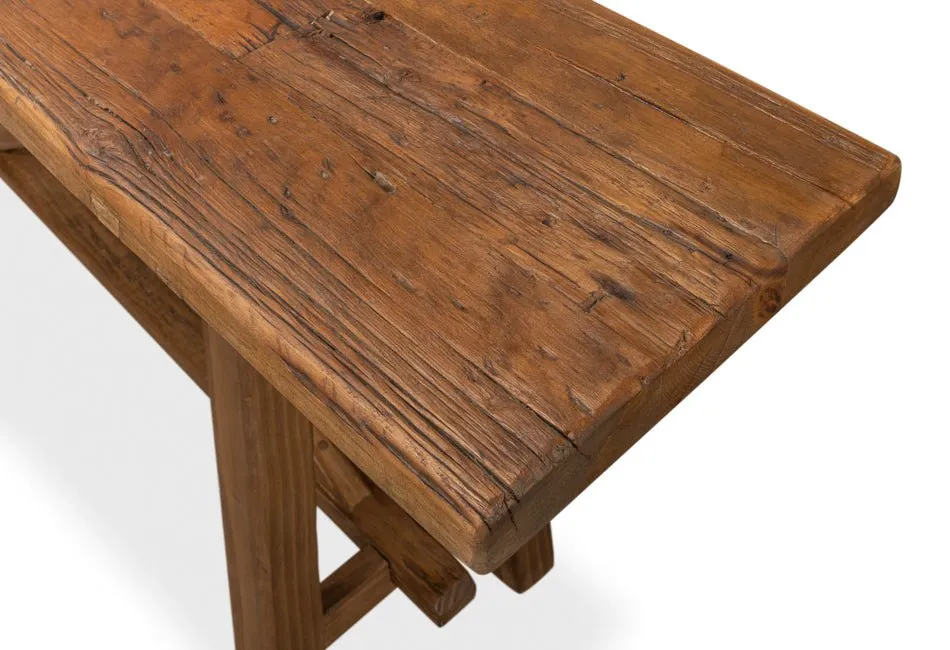 Vintage Double X Base Console Table