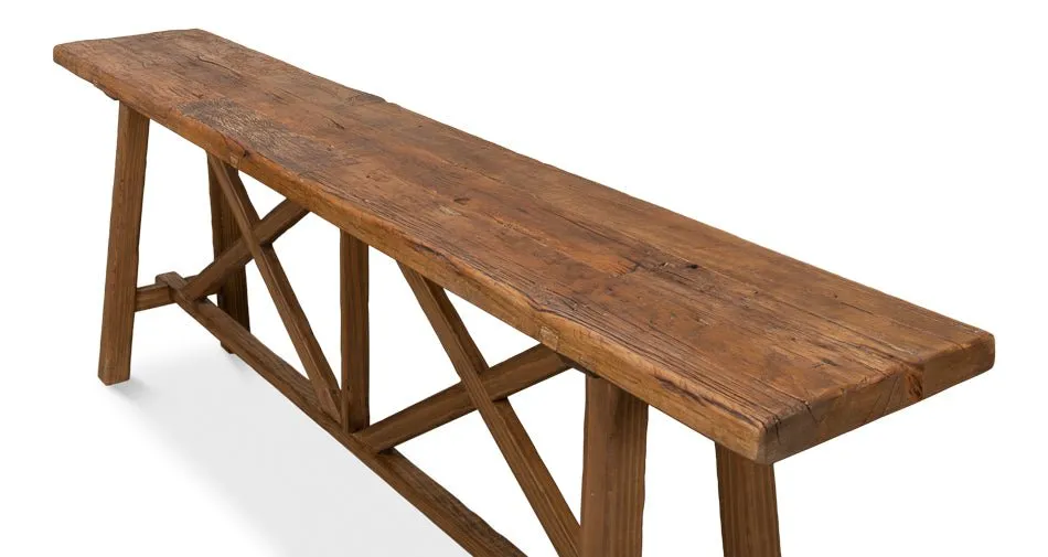 Vintage Double X Base Console Table