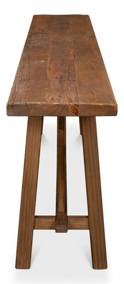 Vintage Double X Base Console Table