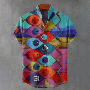 Vintage Fish Art Vintage Print Casual Shirt