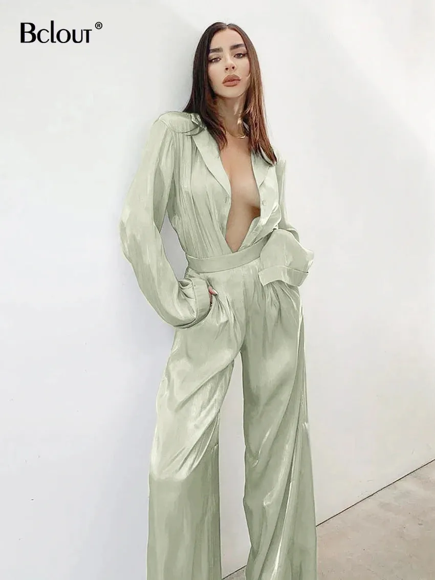 Vintage Long Sleeve Top And High Waist Pants Set