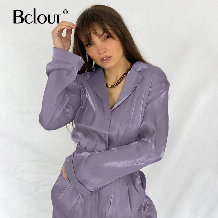 Vintage Long Sleeve Top And High Waist Pants Set