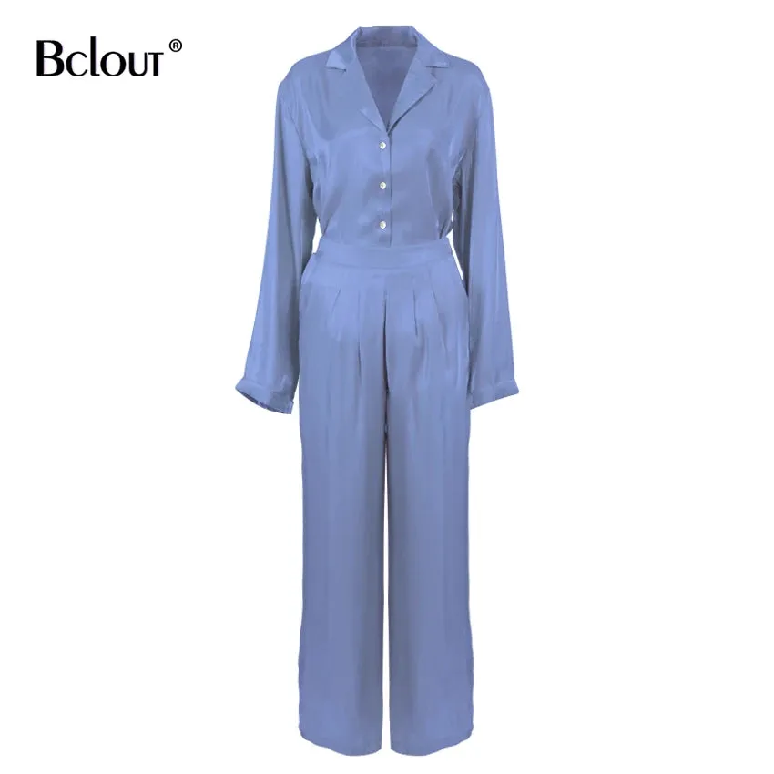 Vintage Long Sleeve Top And High Waist Pants Set