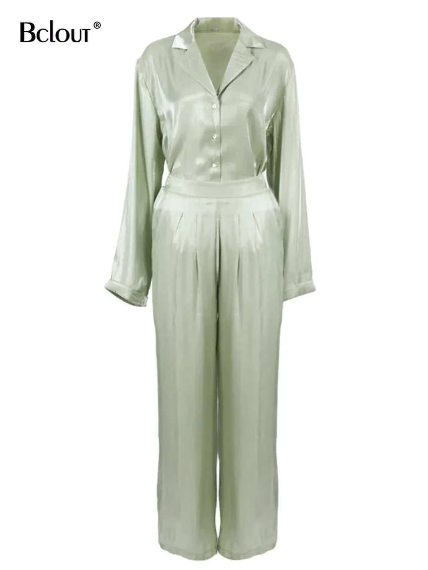 Vintage Long Sleeve Top And High Waist Pants Set