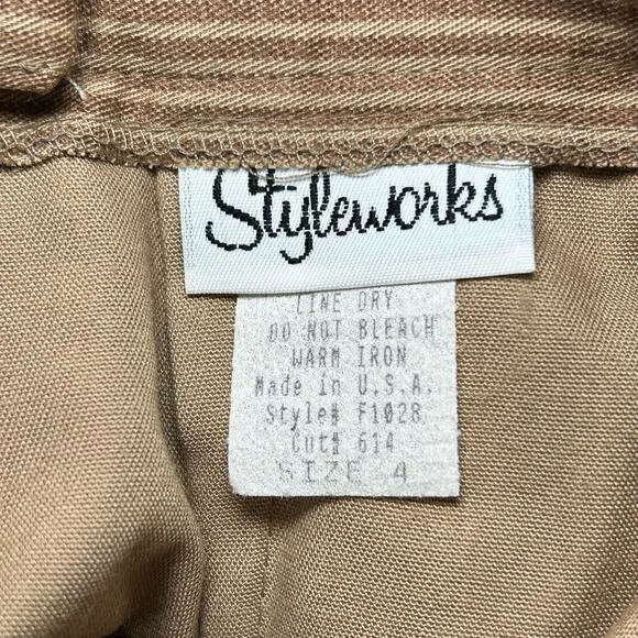 Vintage Patchwork Skirt Brown Striped Boho Prairie Hippie 1980s 1990s