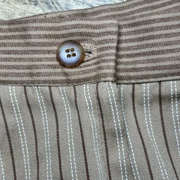Vintage Patchwork Skirt Brown Striped Boho Prairie Hippie 1980s 1990s