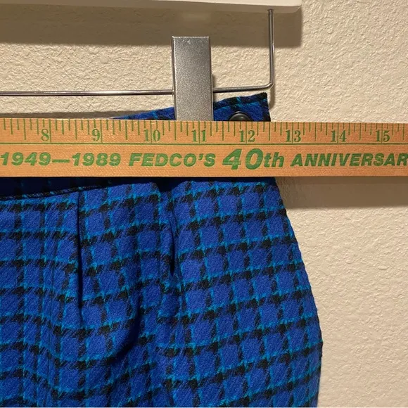 Vintage‎ Pendleton Skirt Size 6 Petite 100% Virgin Wool Blue Plaid Like New