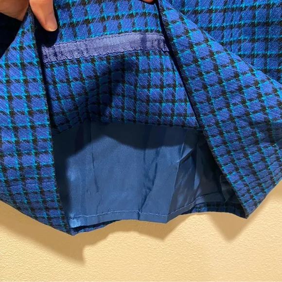 Vintage‎ Pendleton Skirt Size 6 Petite 100% Virgin Wool Blue Plaid Like New