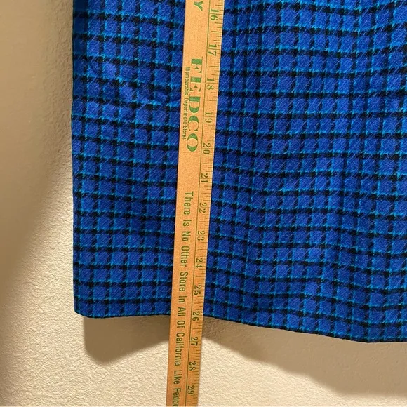 Vintage‎ Pendleton Skirt Size 6 Petite 100% Virgin Wool Blue Plaid Like New