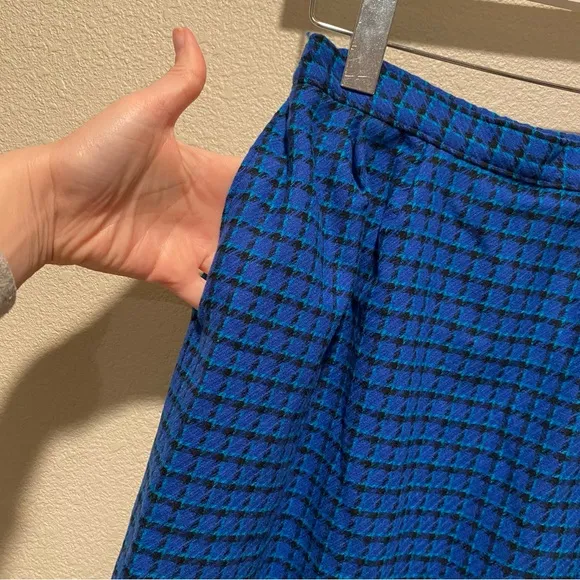 Vintage‎ Pendleton Skirt Size 6 Petite 100% Virgin Wool Blue Plaid Like New