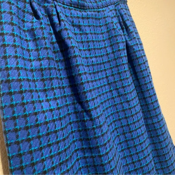 Vintage‎ Pendleton Skirt Size 6 Petite 100% Virgin Wool Blue Plaid Like New