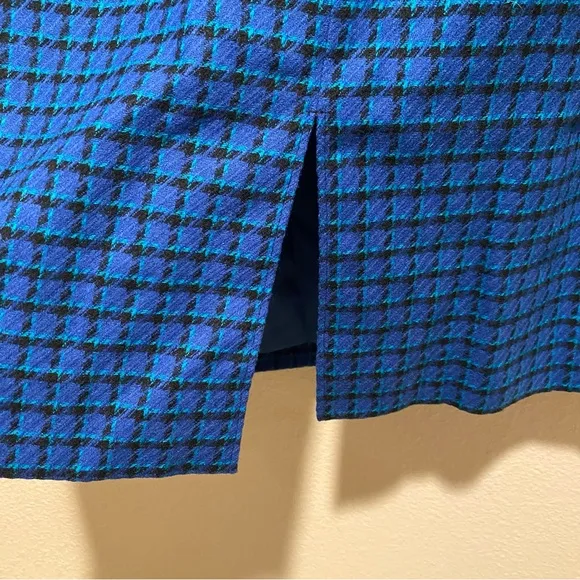 Vintage‎ Pendleton Skirt Size 6 Petite 100% Virgin Wool Blue Plaid Like New
