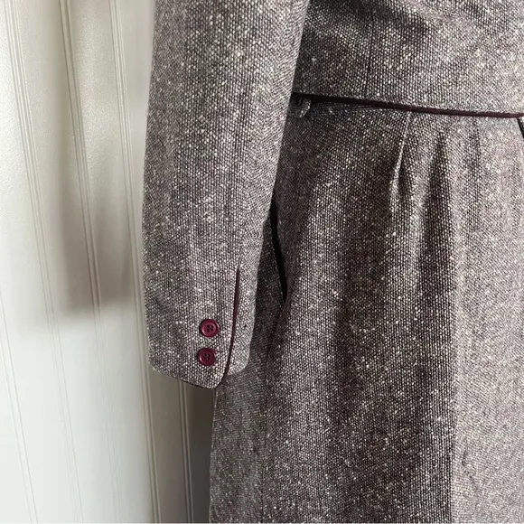 Vintage Purple Suit Jacket and Matching Skirt Wool Career Business Casual Medium