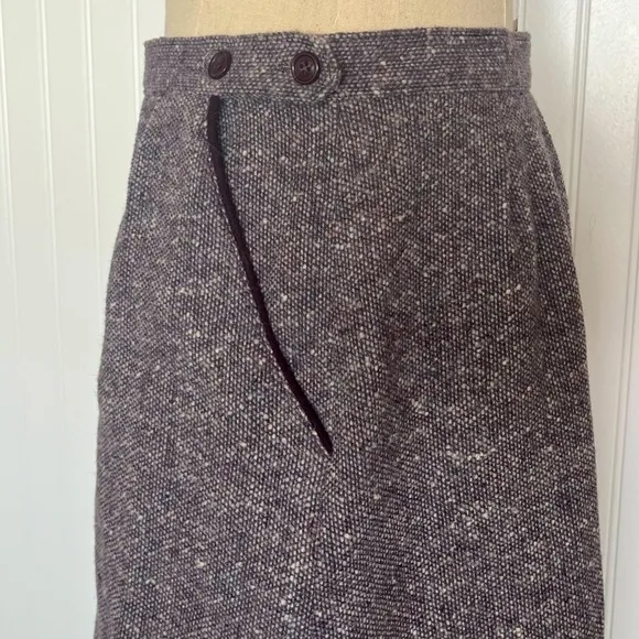 Vintage Purple Suit Jacket and Matching Skirt Wool Career Business Casual Medium
