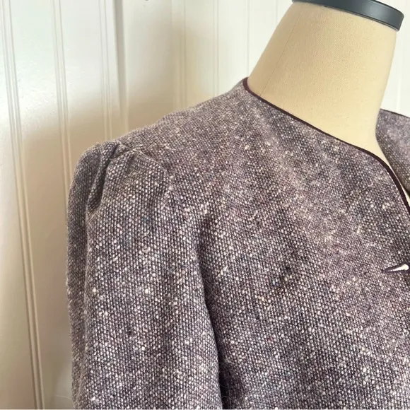Vintage Purple Suit Jacket and Matching Skirt Wool Career Business Casual Medium