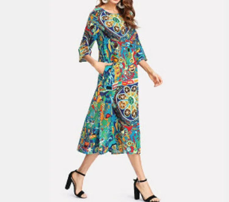 Vintage Skirt Long Loose Dress
