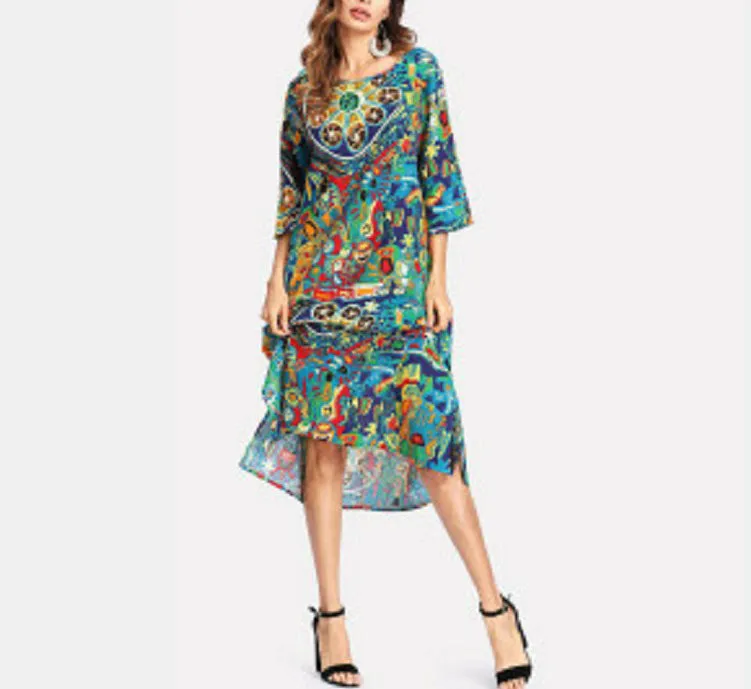 Vintage Skirt Long Loose Dress