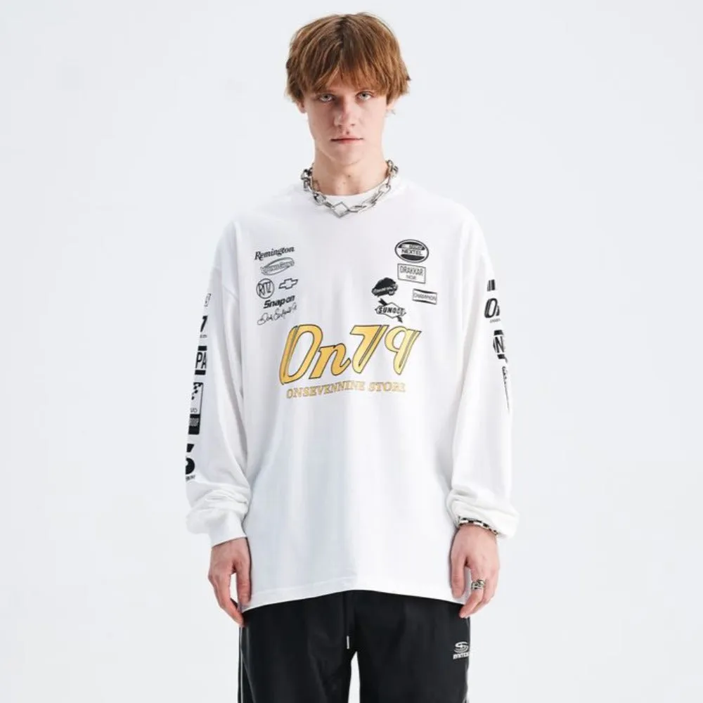 Vintage Sleeve Print Sweatshirt