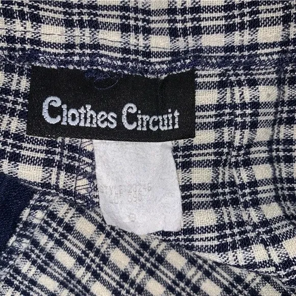 Vintage Y2K 90 80s Wrap Skort Skirt 9 Shorts High Waist Spring Summer Plaid Boho