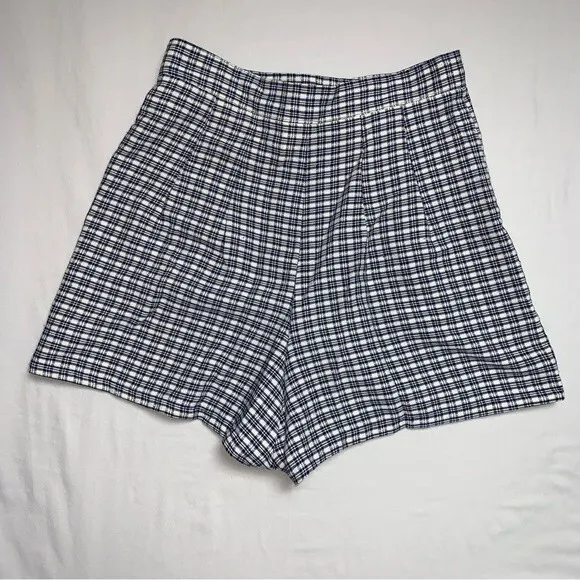 Vintage Y2K 90 80s Wrap Skort Skirt 9 Shorts High Waist Spring Summer Plaid Boho