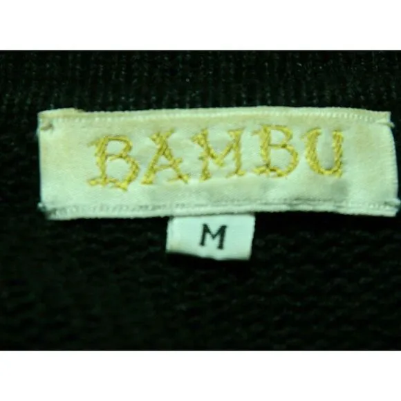 Vintage Bambu Sweater Cardigan Fringe Size M