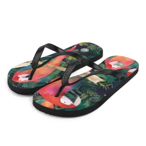 Watercolor Parrots - Flip-Flops