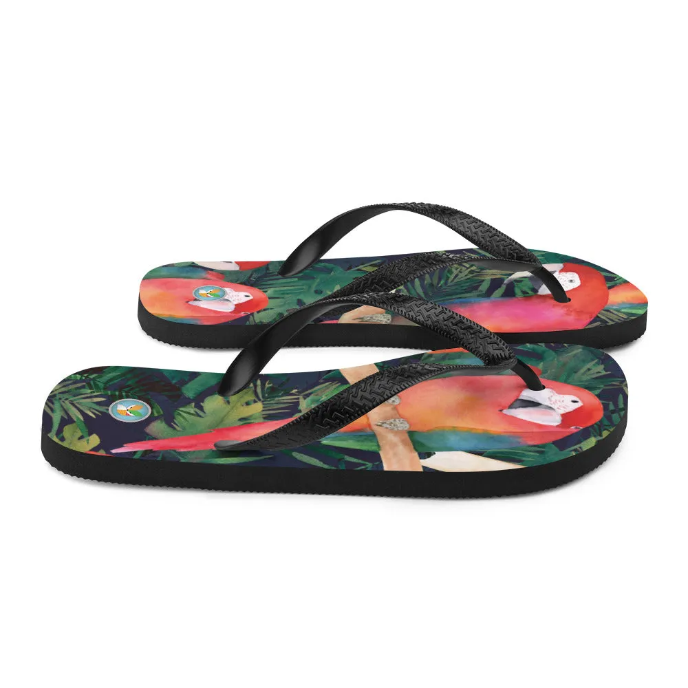 Watercolor Parrots - Flip-Flops