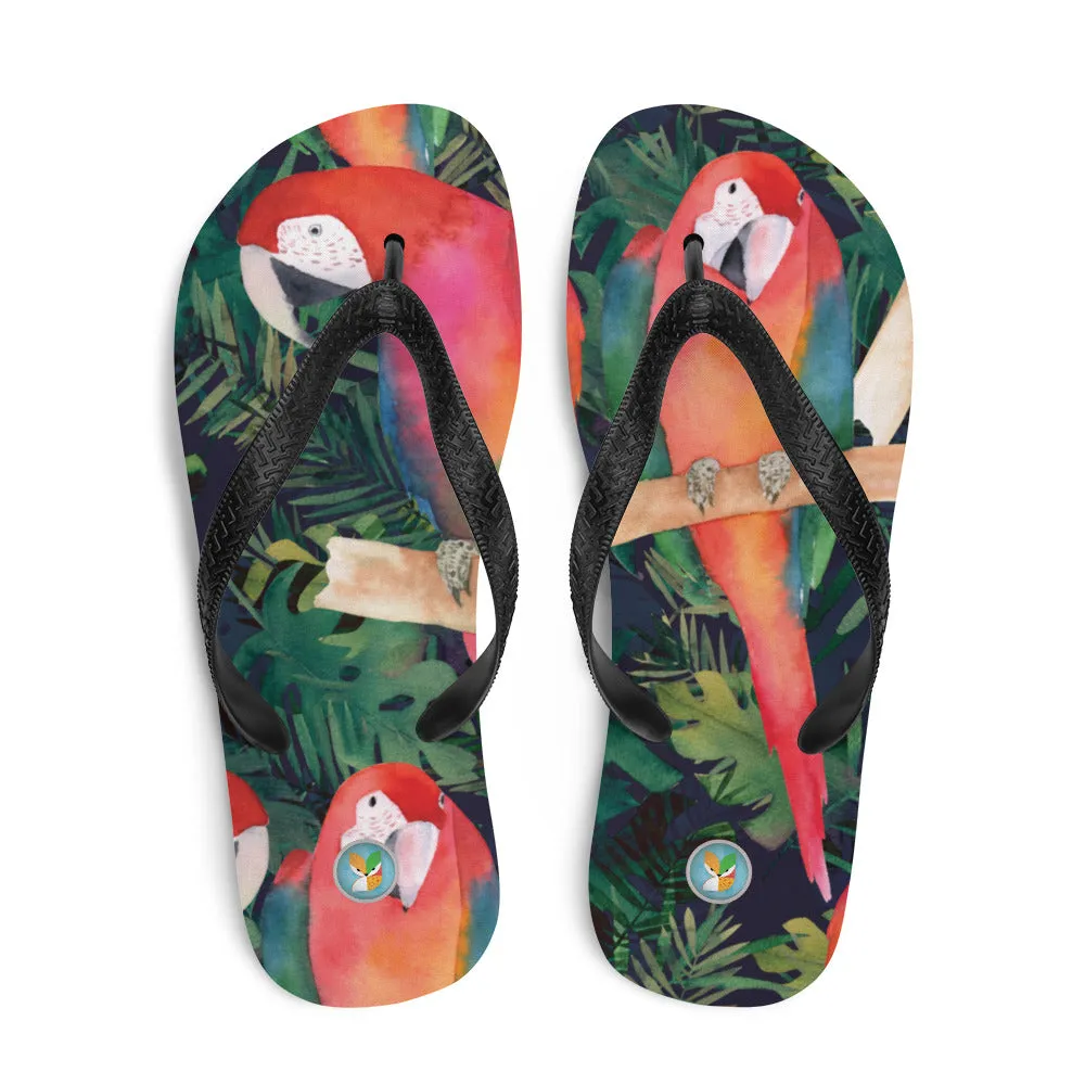 Watercolor Parrots - Flip-Flops