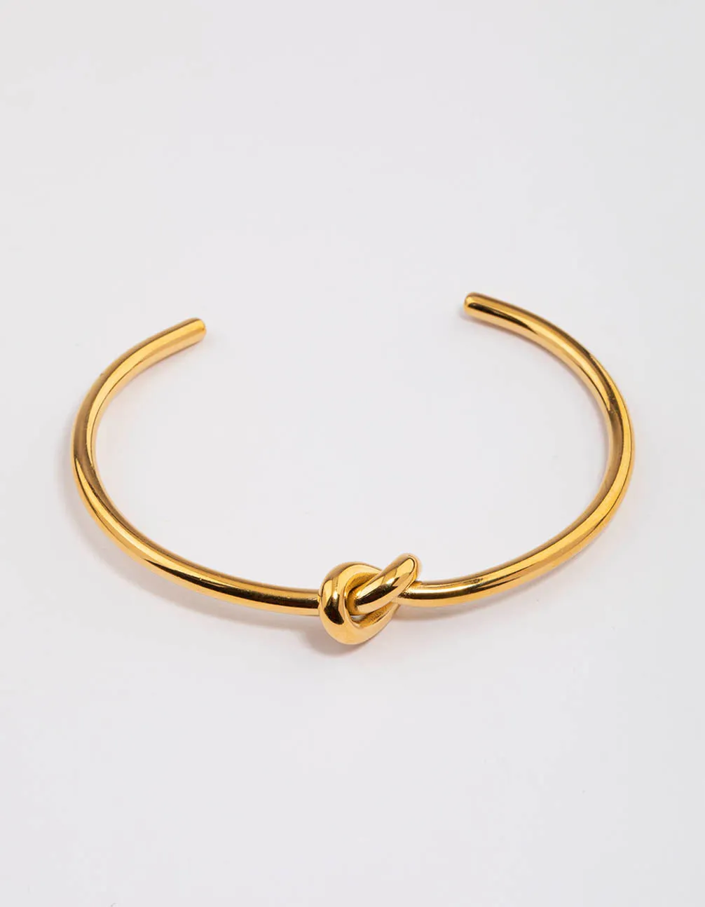 Waterproof Gold Plated Stainless Steel Basic Knotted Wrist Cuff