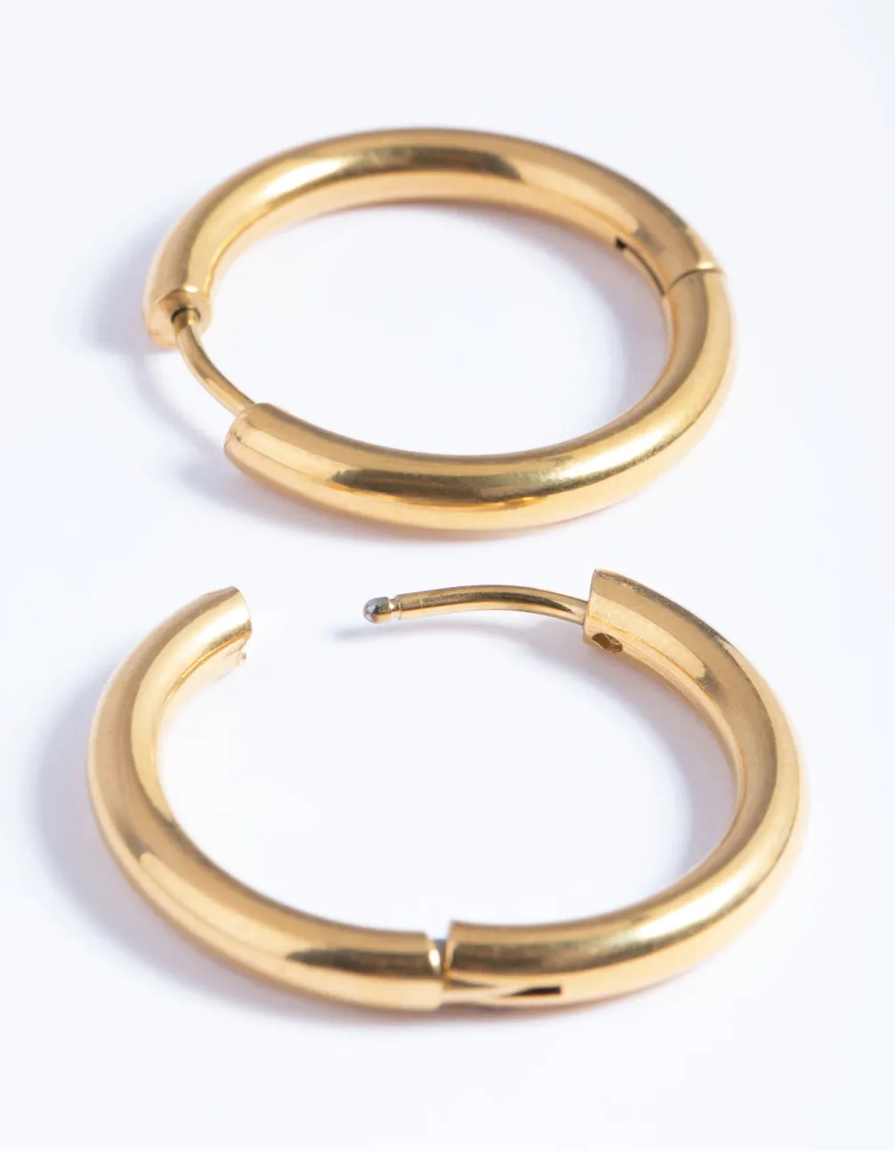 Waterproof Gold Plated Stainless Steel Classic Huggie Hoop Earrings