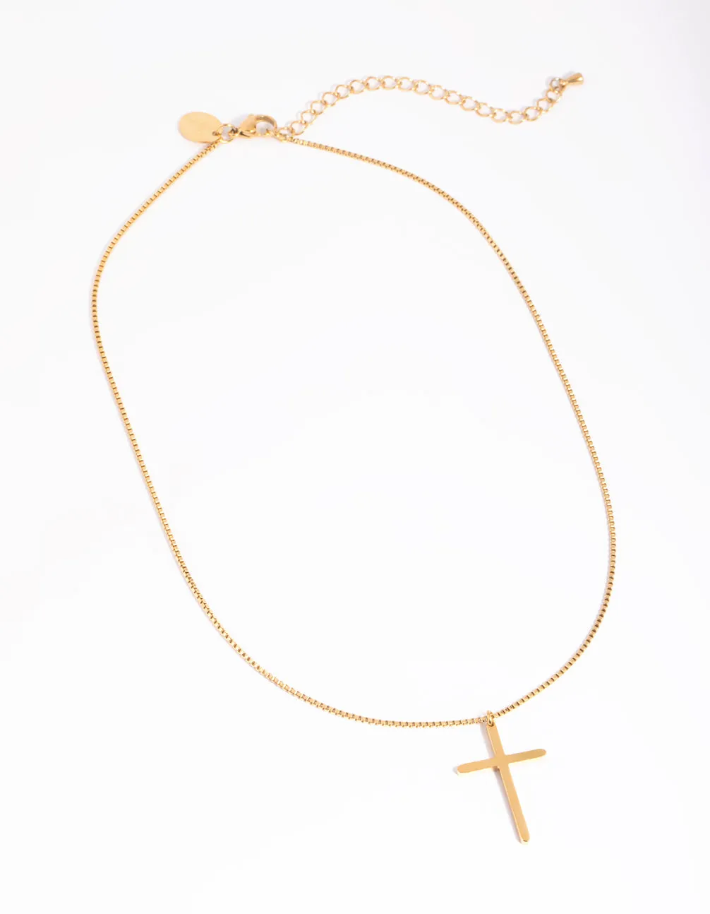 Waterproof Gold Plated Stainless Steel Cross Necklace