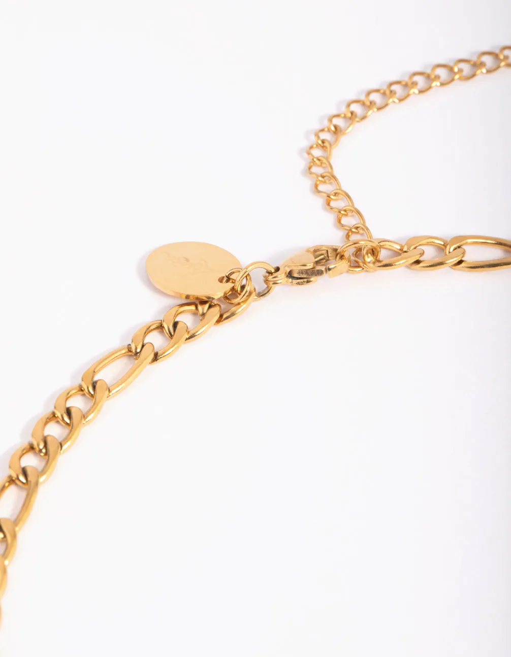 Waterproof Gold Plated Stainless Steel Figaro Necklace