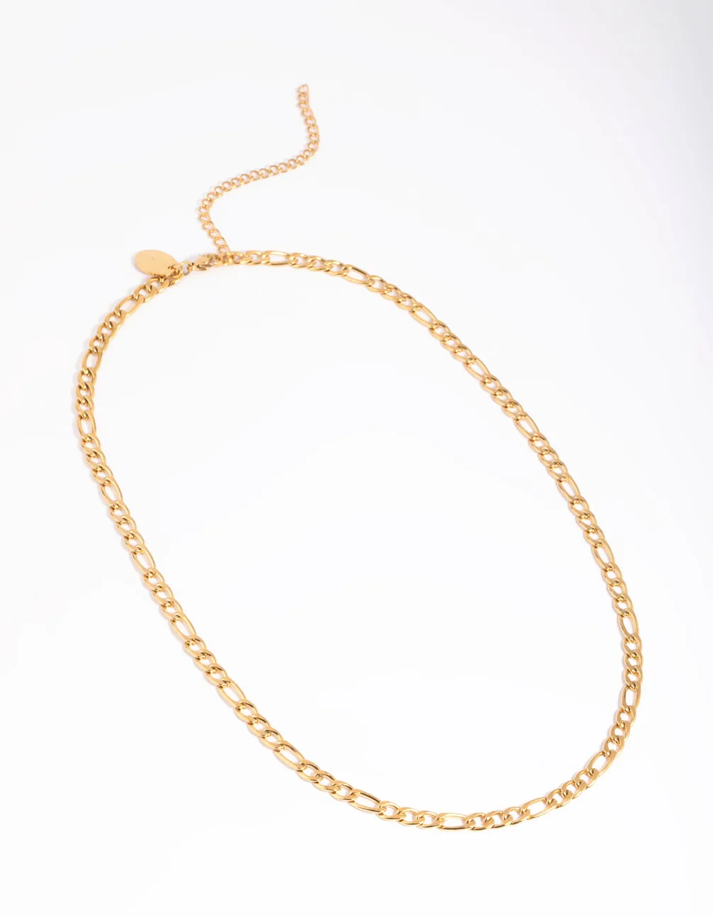 Waterproof Gold Plated Stainless Steel Figaro Necklace