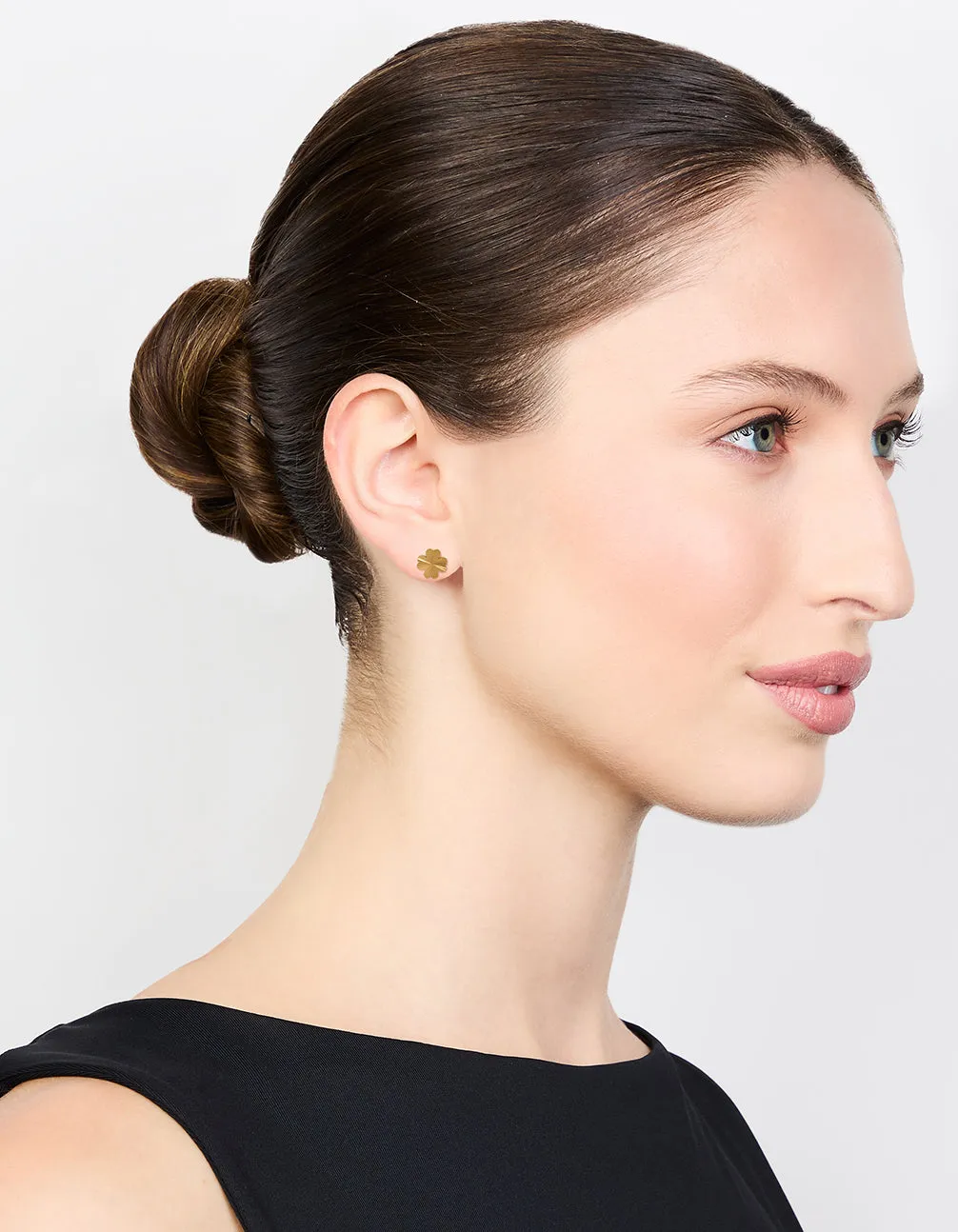 Waterproof Gold Plated Stainless Steel Flower Stud Earrings