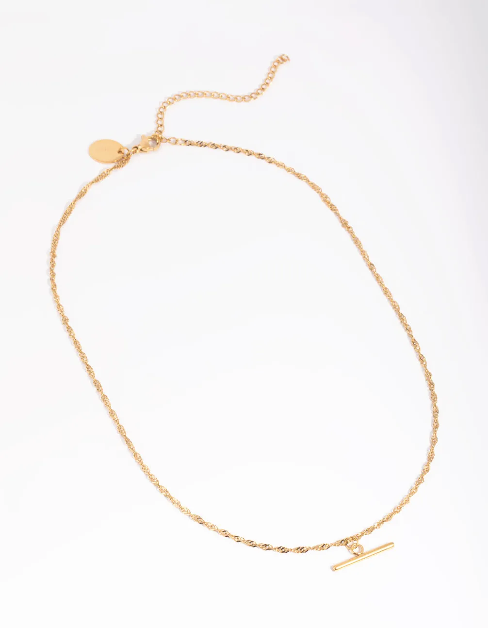 Waterproof Gold Plated Stainless Steel Fob Necklace
