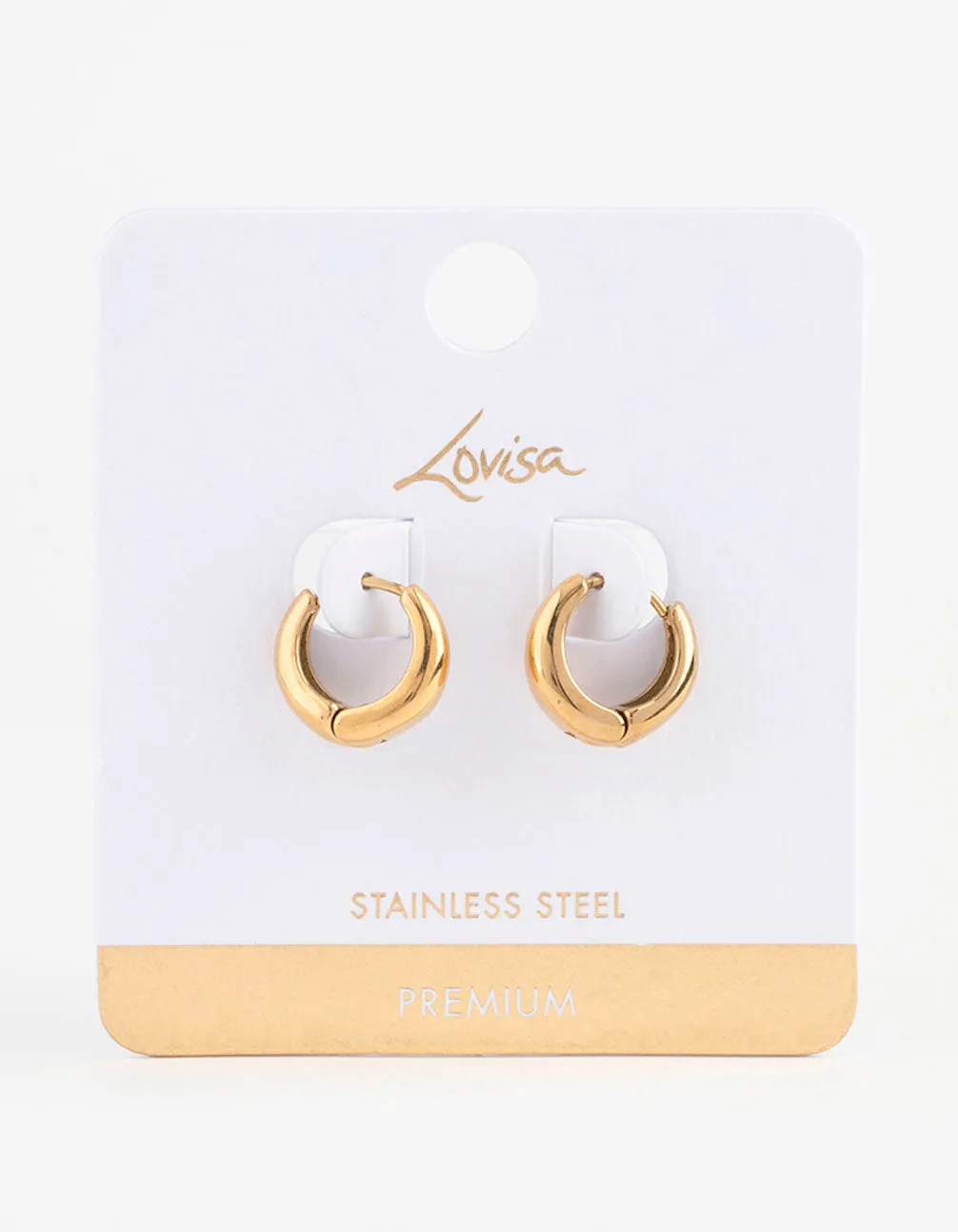 Waterproof Gold Plated Stainless Steel Mini Drop Huggie Earrings