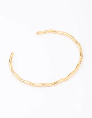 Waterproof Gold Plated Stainless Steel Mini Wave Wrist Cuff