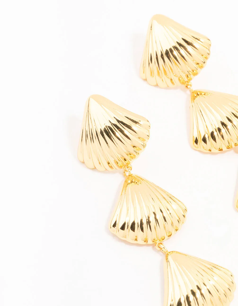 Waterproof Gold Plated Stainless Steel Shell Drop Earrings