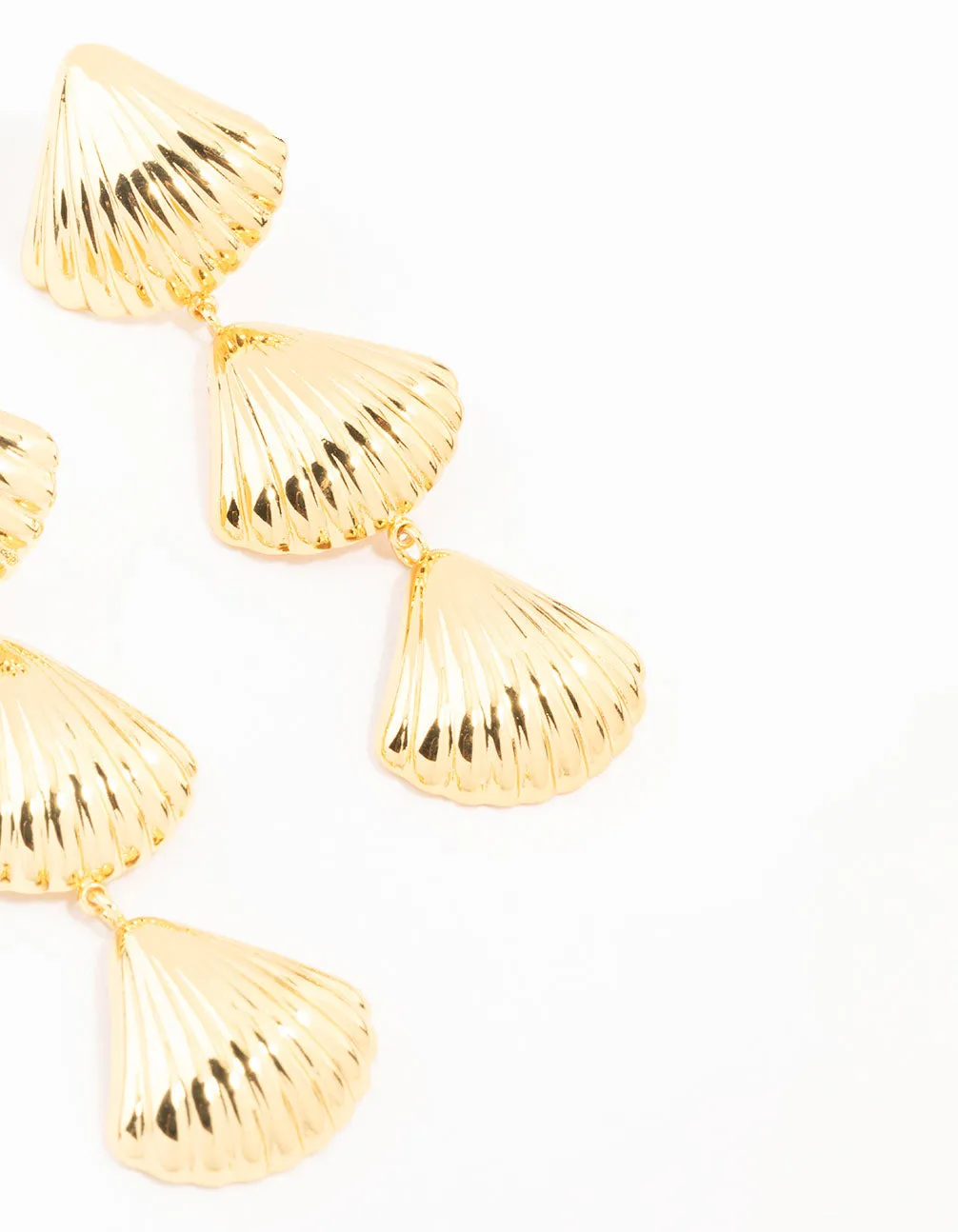Waterproof Gold Plated Stainless Steel Shell Drop Earrings
