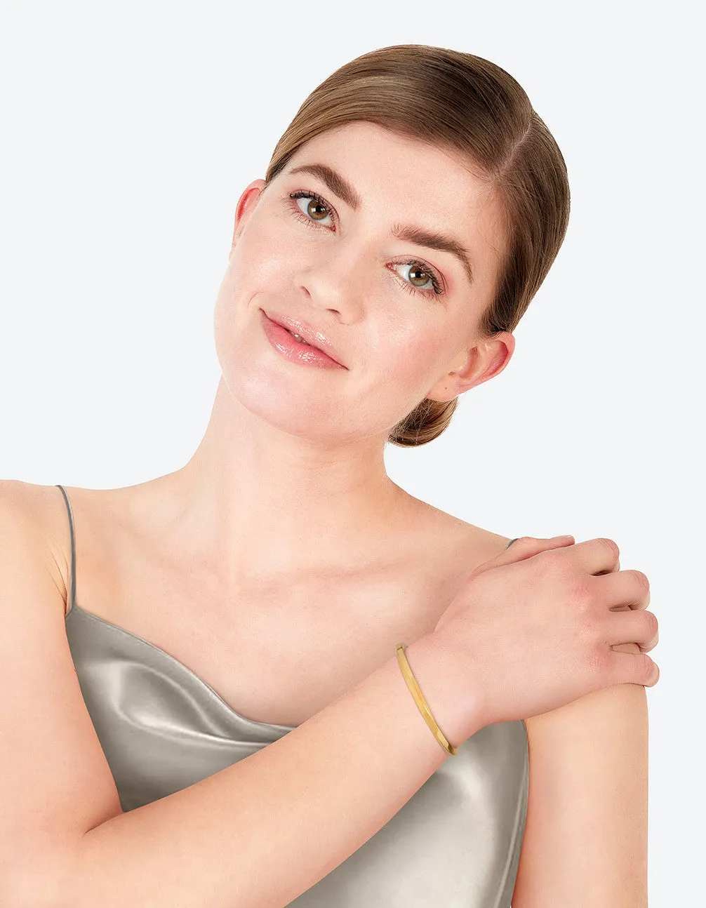 Waterproof Gold Plated Stainless Steel Subtle Twist Wrist Cuff