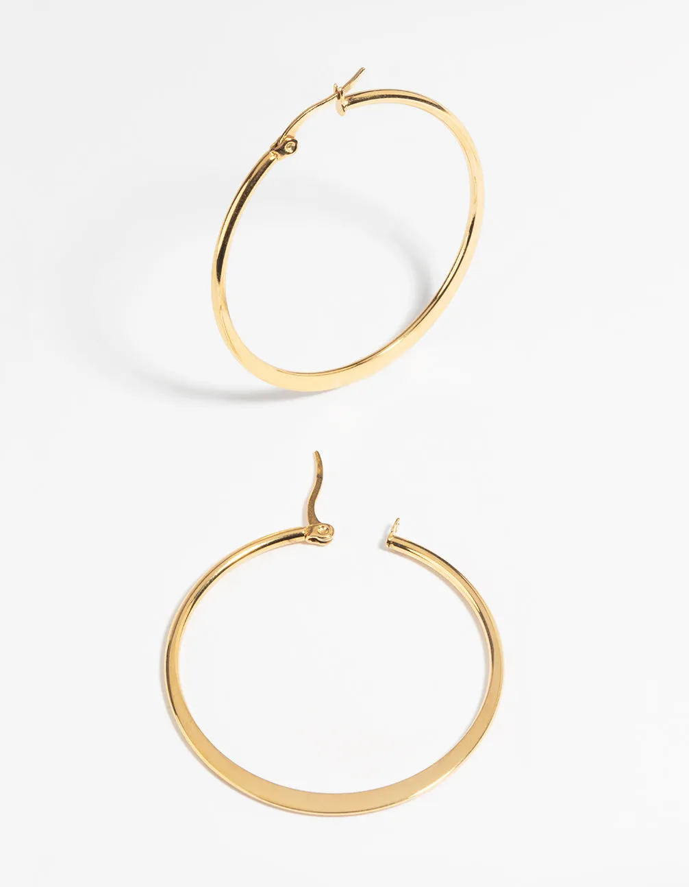 Waterproof Gold Plated Stainless Steel Thin Hoop Earrings