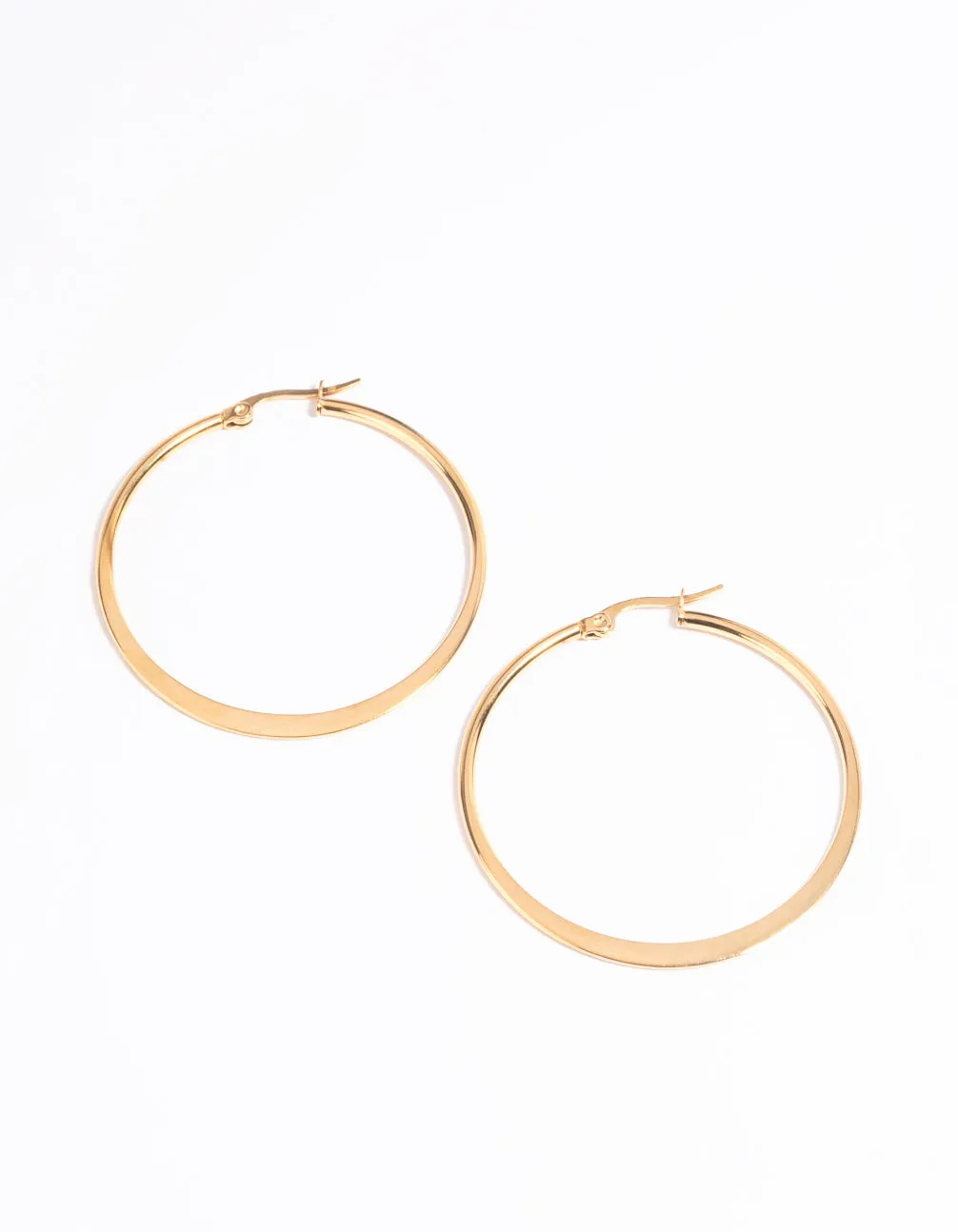 Waterproof Gold Plated Stainless Steel Thin Hoop Earrings
