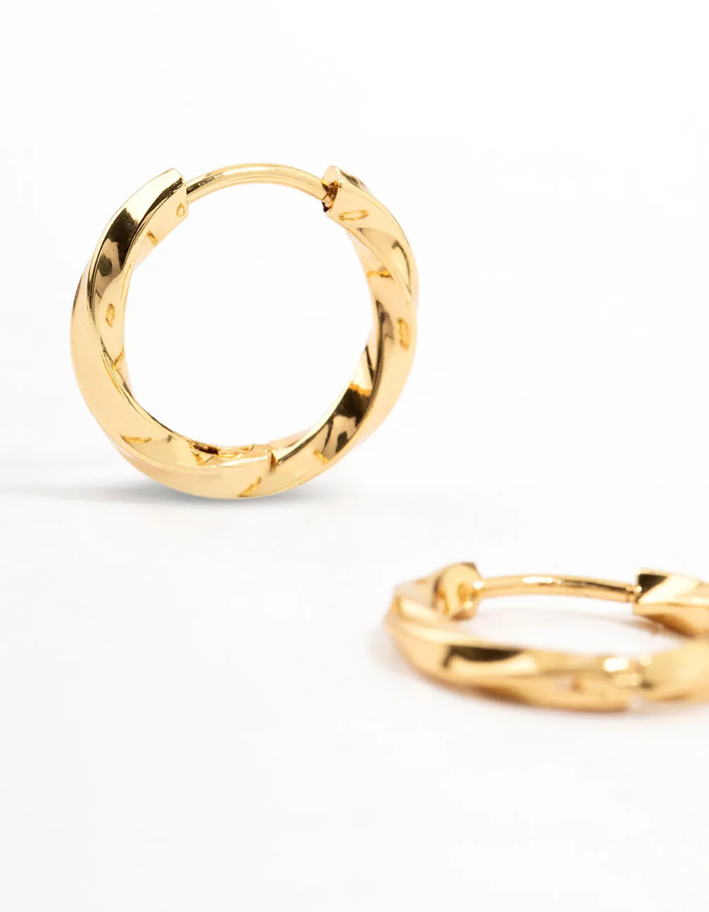Waterproof Gold Plated Stainless Steel Twisted Hoop Earrings