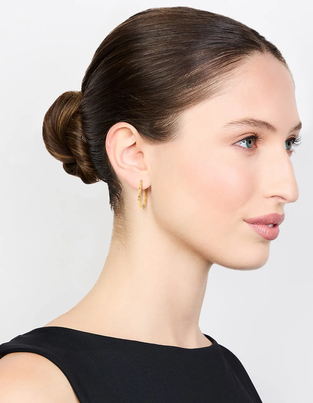Waterproof Gold Plated Stainless Steel Twisted Hoop Earrings