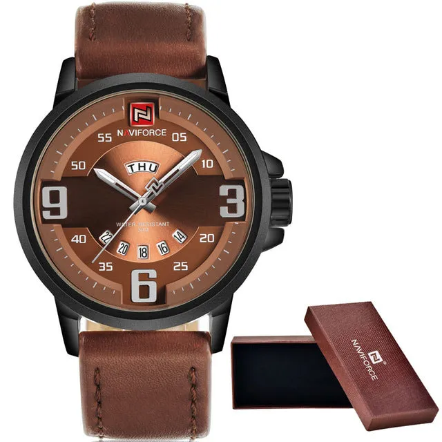 Waterproof Men Watch Casual Leather Relogio Masculino