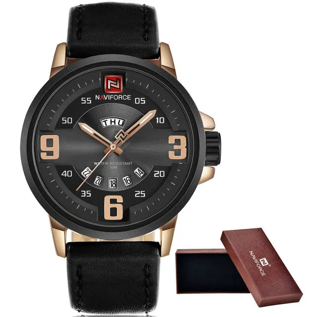 Waterproof Men Watch Casual Leather Relogio Masculino