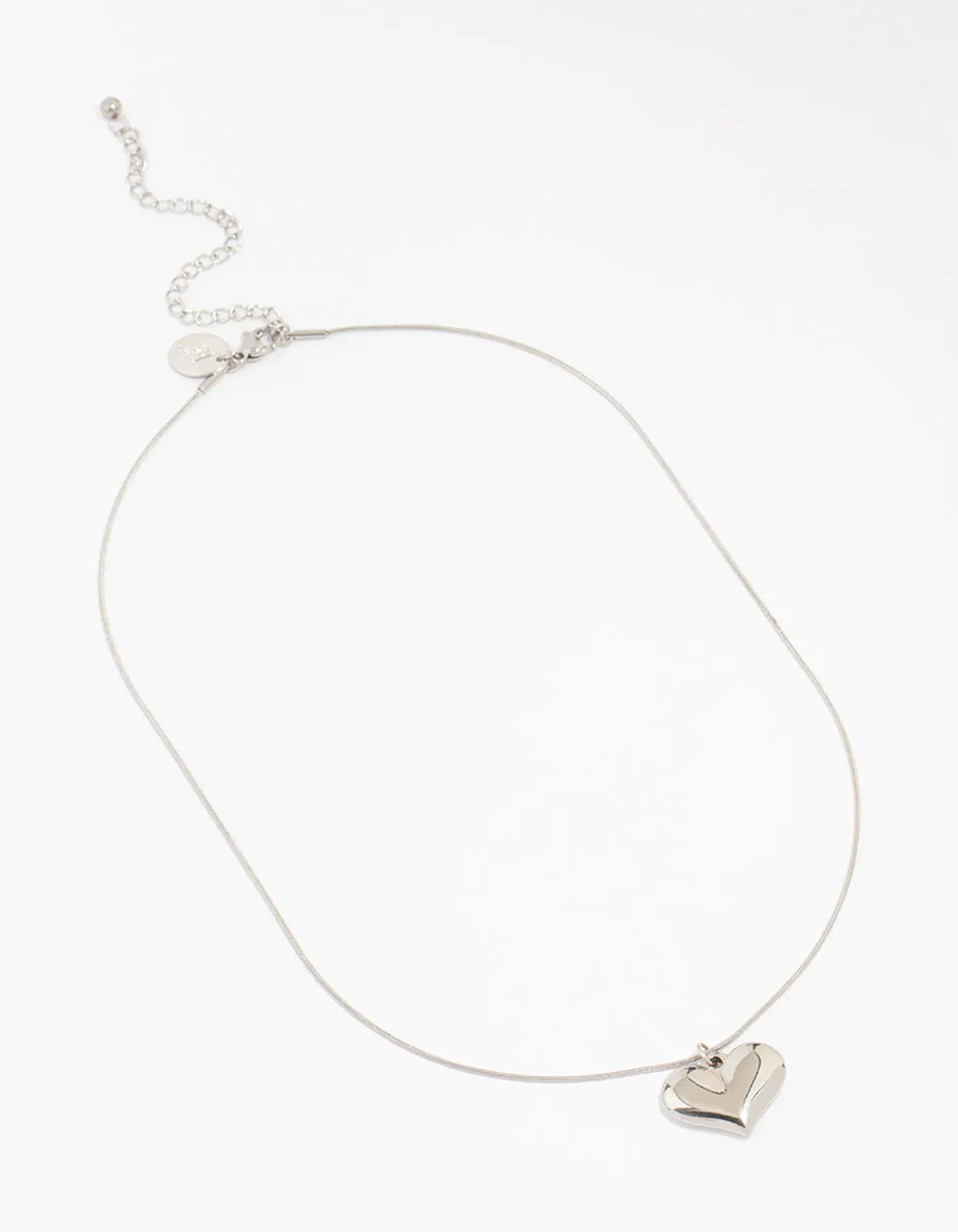 Waterproof Stainless Steel Classic Puff Heart Necklace