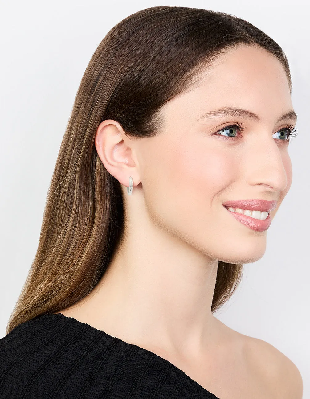 Waterproof Stainless Steel Twisted Hoop Earrings