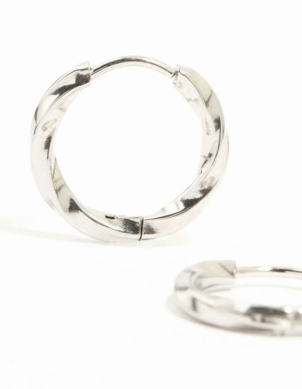Waterproof Stainless Steel Twisted Hoop Earrings